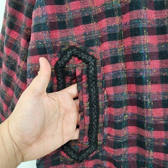 SuZen Vintage Women's 100% Cotton Plaid Long Sleeve Cotton Farmcore Jacket- OS - Picture 5 of 9